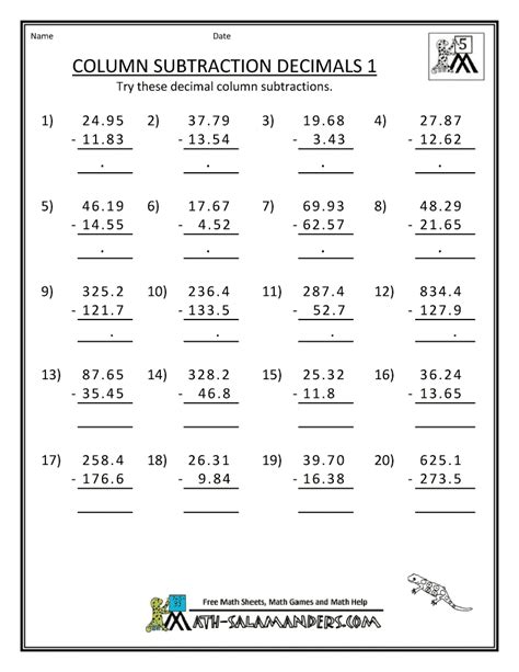 Year 5 Maths Addition And Subtraction Worksheets Thekidsworksheet