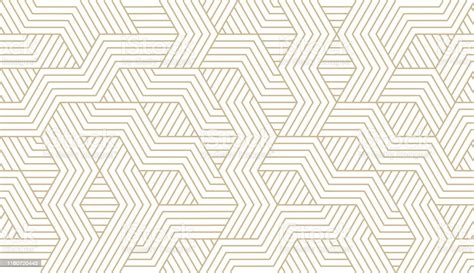 Abstract Simple Geometric Vector Seamless Pattern With Gold Line