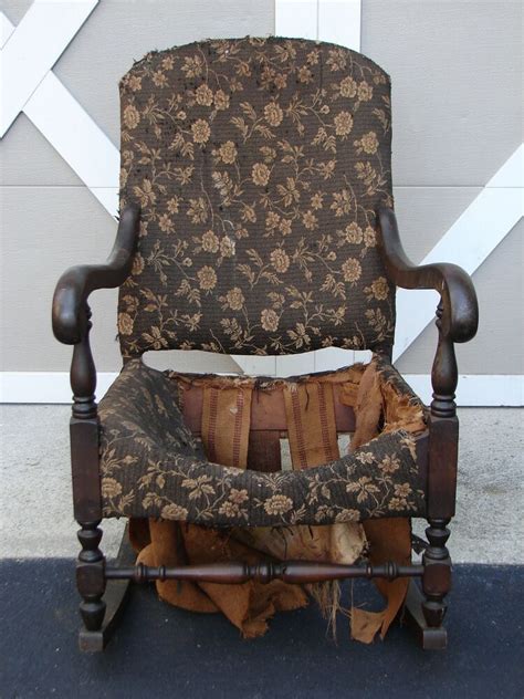 3d viewer is not available. Vintage / Antique Solid Wood Rocking Chair. Wooden Rocker ...