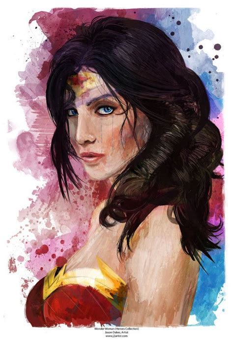 Wonder Woman Museum Quality Abstract Art Canvas Portrait In Sizes 16