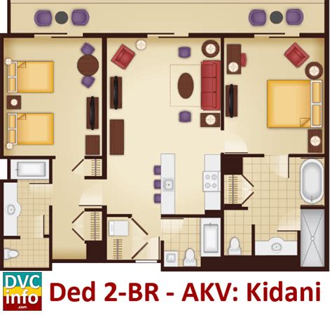 Kidani Village 2 Bedroom Villa Savanna View Floor Plan