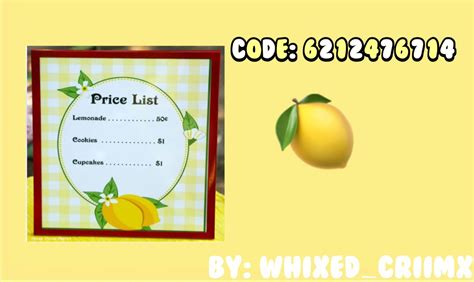 Bloxburg Lemon Decal Code Mine School Decal Bloxburg Decal Codes