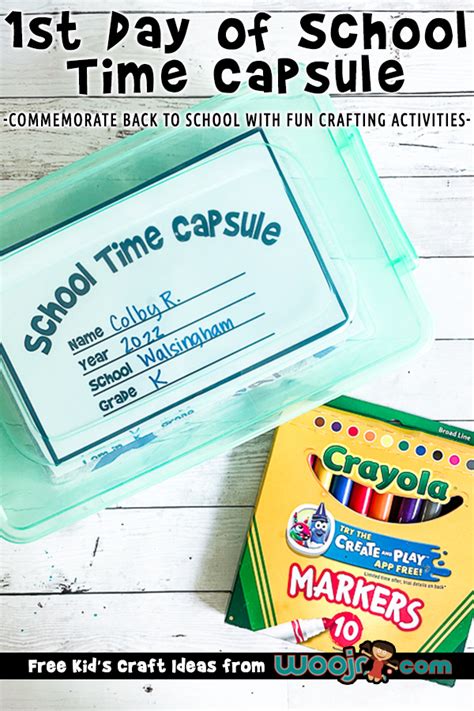 First Day Of School Time Capsule Woo Jr Kids Activities Children