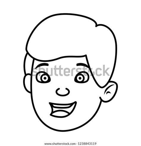 Cute Little Boy Head Character Stock Vector Royalty Free 1238843119