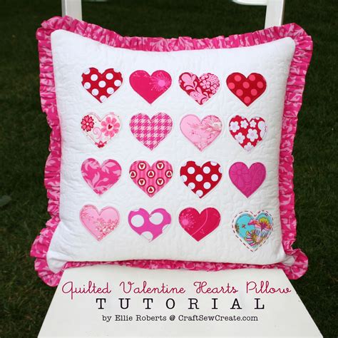 Craft Sew Create Quilted Valentine Hearts Pillow Tutorial