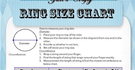 Yans Crafty Ring Size Chart