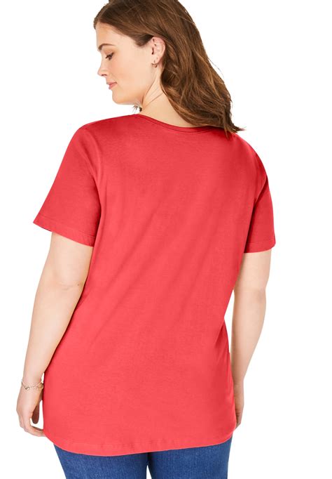 woman within plus size perfect v neck tee t shirt