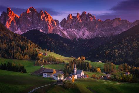 Last Light On The Tops Behind One Of The Most Beautiful Villages In The