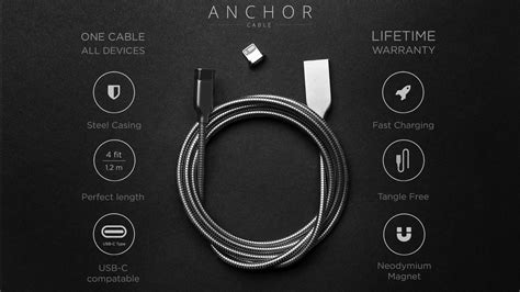 Usb type c cable, anker powerline+ usb c to usb 3.0 cable (3ft). ANCHOR CABLE - Worlds first stainless steel magnetic CROSS ...