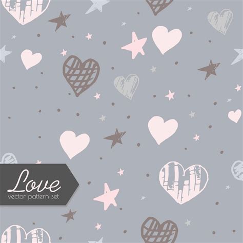 Premium Vector Hearts And Stars Seamless Pattern