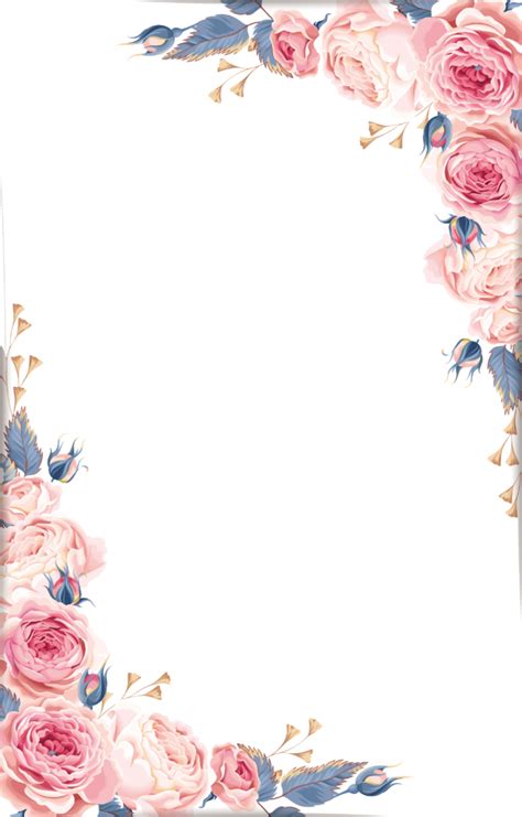 Romantic Flower Frame Transparent Png Png Mart