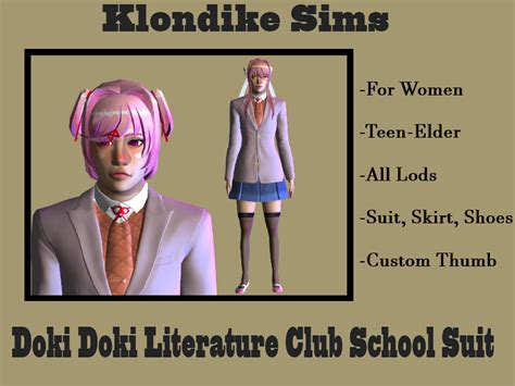 Doki Doki Literature Club School Suit The Sims 4 Catalog