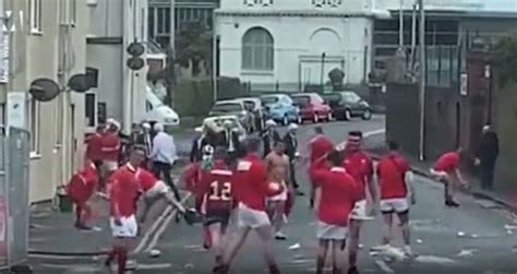 Massive Brawl Between Fancy Dress Boris Johnsons And Welsh Rugby Team Metro News