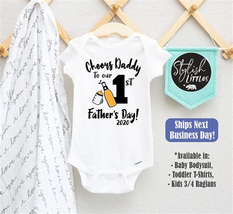 First St Father S Day Baby Onesies Cheers Daddy Baby Etsy In Baby Onesies Girl