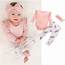Baby Girl Fall Clothes Newborn Pink Puff Sleeve Bodysuit Flamingooutfit 