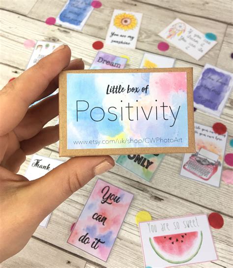 Inspirational Positive Message Cards Box Set Of 16 Positivity Etsy