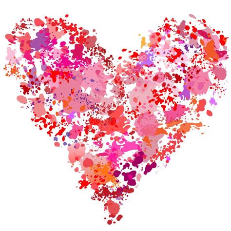 Heart Shape Paint Splatter Painting Abstract Royalty Free Stock Images