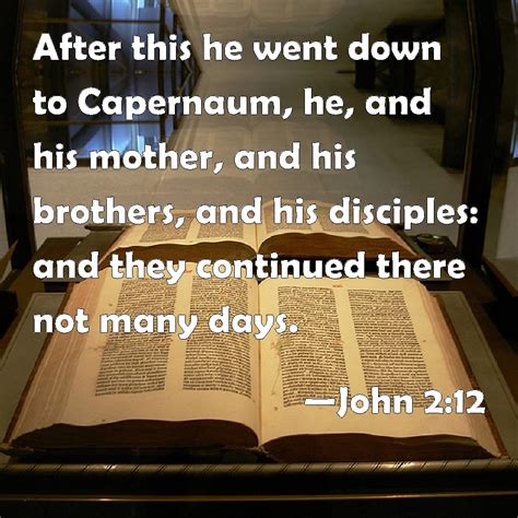John 212 After This He Went Down To Capernaum He And His Mother And