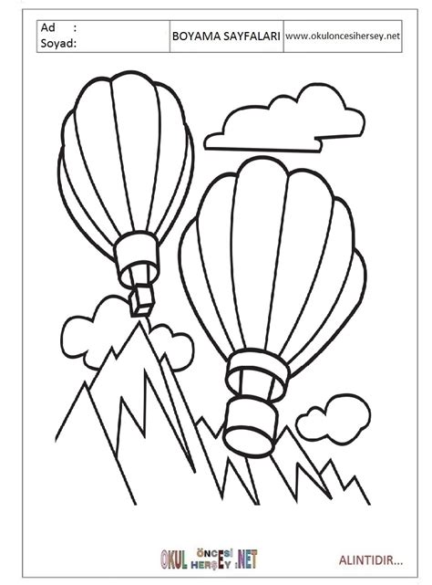 Balon Boyama Sayfaları