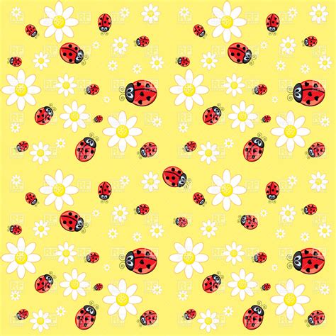 🔥 Free Download Ladybug And Daisy Pattern Backgrounds Textures Seamless