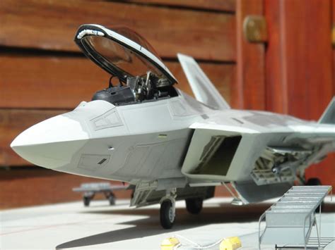 Air force inventory, using low observable technologies, modern avionics and efficient engines to offer an air superiority fighter unmatched by any other modern military. F-22 by Stephen Szna (Hasegawa 1/48)