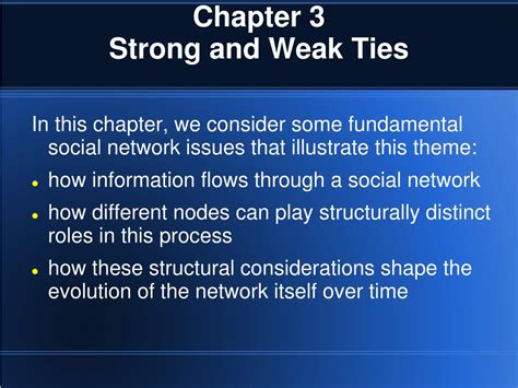 Ppt Chapter 3 Strong And Weak Ties Powerpoint Presentation Free