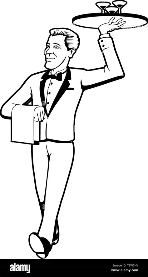Waiter Vector Illustration Stock Vector Image And Art Alamy