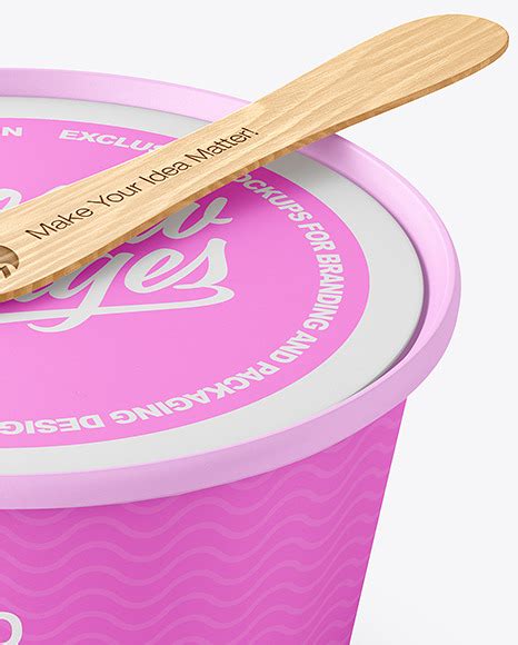Download Ice Cream Matte Plastic Cup With Wooden Stick Mockup in Cup & Bowl Mockups on Yellow Images ...
