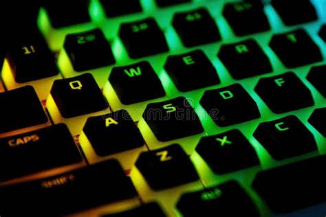 Rgb Gaming Mechanical Keyboard With Colorful Led Keys Stock Image