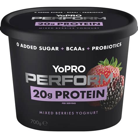 Yopro Perform High Protein Yoghurt No Added Sugar Mixed Berries 700g