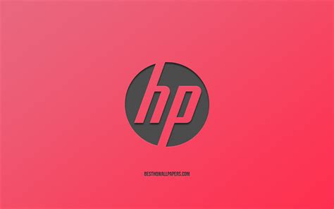 Download Wallpapers Hewlett Packard Logo Pink Background Stylish Art