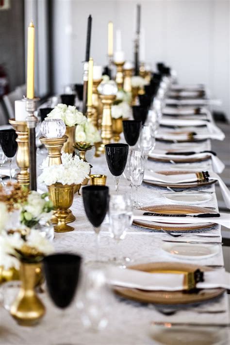 Browse furniture, home decor, cookware, dinnerware, wedding registry and more. Classic Elegant Gold, Black & White Wedding {Nikki Meyer ...