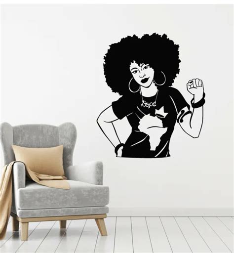 Vinyl Wall Decal Afro Girl Hairstyle Black Lady Beauty Woman Stickers G3747 20 99 Picclick