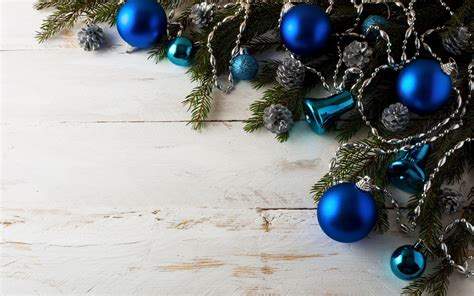 Herunterladen Hintergrundbild Blue Christmas Kugeln Frohes Neues Jahr