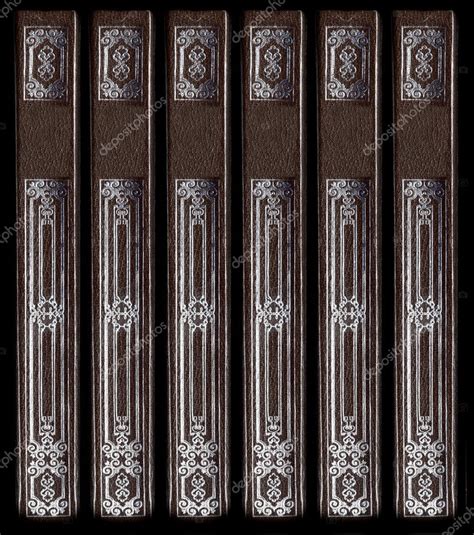 Old Vintage Leather Book Spines With Sil ⬇ Stock Photo Image By