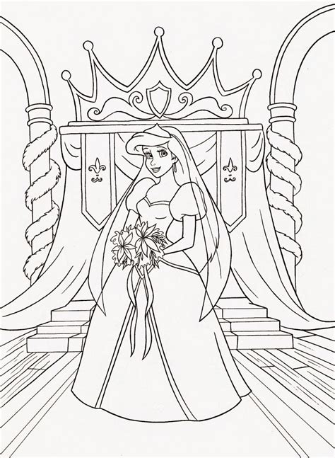 Prince eric and ariel mermaid wedding celebration. Coloring Pages: Ariel the Little Mermaid Free Printable ...