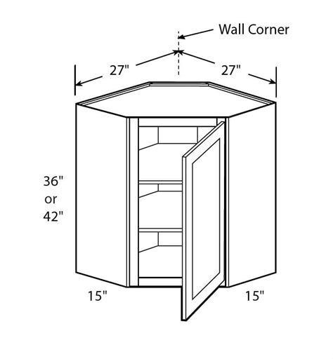 Classic Grey 27 X 42 Diagonal Corner Wall Cabinet