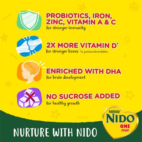 Little steps® growing up milk is designed for babies from 12 months onwards to help ensure they get a good nutritional foundation in life. Buy NESTLE NIDO One Plus Growing Up Milk Powder for ...