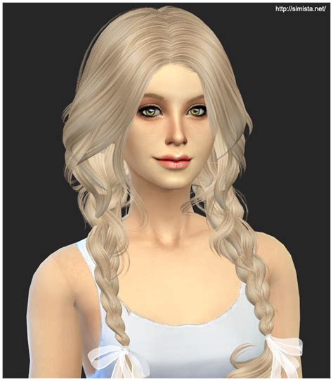 Sims 4 Hairs Simista Newsea`s Ela 23 Hairstyle Retextured E92