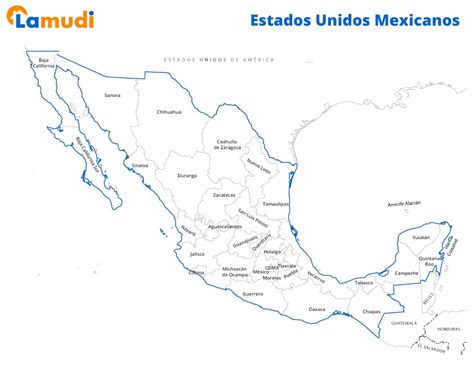 Mapa de México con nombres y división política Lamudi