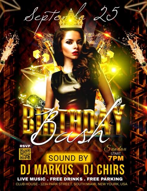 Copy Of Birthday Bash Party Flyer Postermywall
