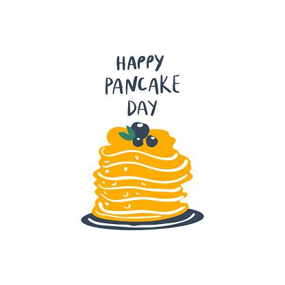I don't have to tell you i love you. Pancakes Stack With Berries On Plate And Freehand Drawn Quote Happy Pancake Day Stock ...
