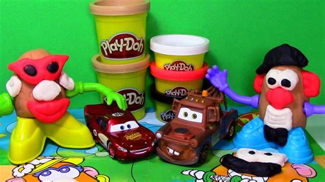 Play Doh Mr Potato Head Set With Lightning Mcqueen And Mater Prank