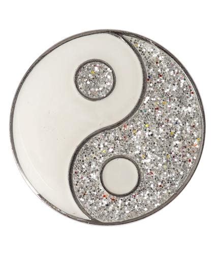 Glitter Ying And Yang Pin Badge Wedding Favour Cancer Research Uk