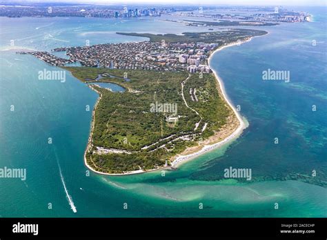 Aerial View Of Peninsula In Key Biscayne Florida Usa Stock Photo Alamy