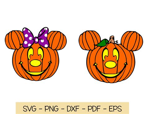 Mickey Mouse Pumpkin Svg Pdf Eps Dxf Files For Cricket Etsy