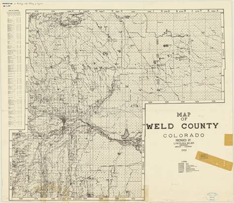 Map Of Weld County Colorado 1918 Greeley