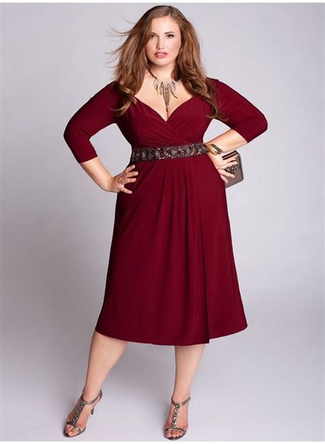 Simple But Flattering Plus Size Red Dress Plus Size Cocktail