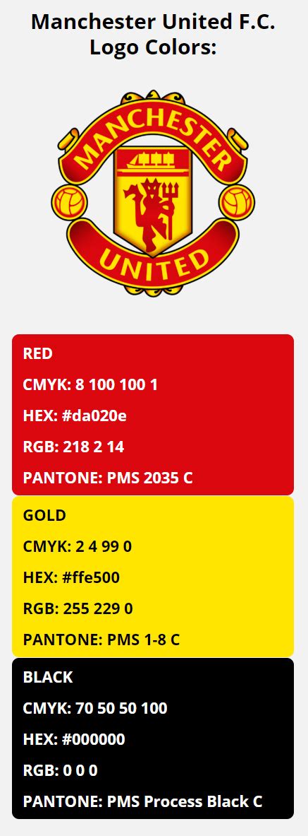 manchester united team colors hex rgb cmyk pantone color codes of sports teams