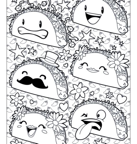 Taco Coloring Pages Kawaii Coloring Pages Sexiz Pix
